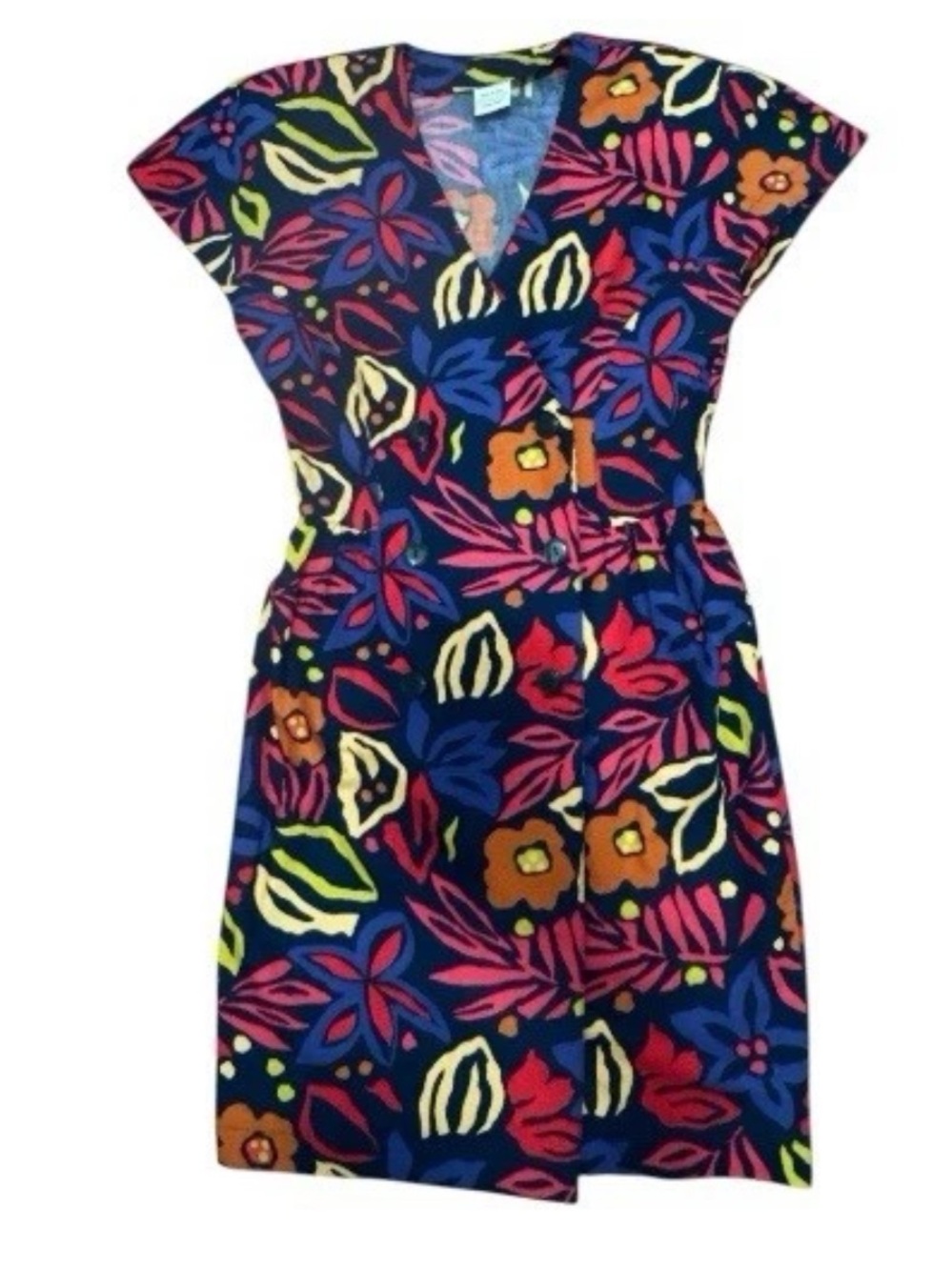 Vintage 80’s United Colors Of Benetton Bright Dress Italy  EUC XS/S it 38